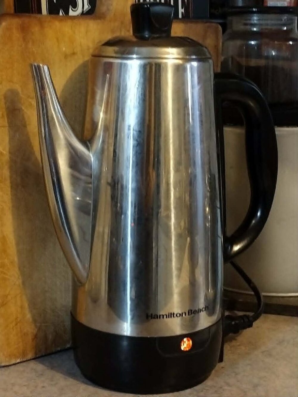 12 cup Stainless Steel Percolator with Power Cord and Ready Indicator Light